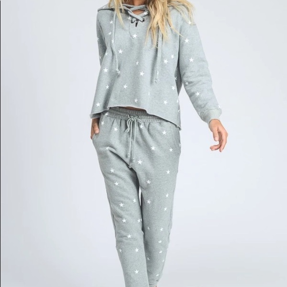 STORIA 2pc Grey STAR SWEATset SIZE Large